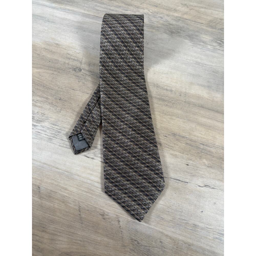 Jhanie Barnes‎ Black Gray Men's Silk Necktie Tie EUC